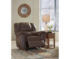 McGann Walnut Faux Leather Rocker Recliner -Best Furniture Store 810612512 3