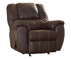 McGann Walnut Faux Leather Rocker Recliner -Best Furniture Store 810612512 5