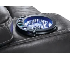 Composer Black Faux Leather Power Recliner -Best Furniture Store 810612554 3