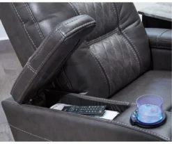 Composer Black Faux Leather Power Recliner -Best Furniture Store 810612554 4