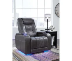 Composer Black Faux Leather Power Recliner -Best Furniture Store 810612554 B0 1