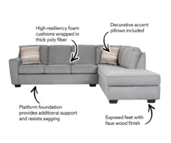 Broyhill Dudlee Smoke Sectional -Best Furniture Store 810613229 810613230 X0 1 1