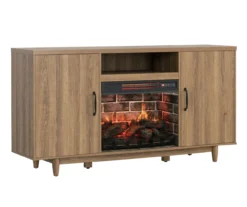 60" Modern Tan Electric Fireplace Console -Best Furniture Store 810617759 A0 2