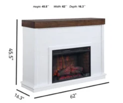 62" White Shiplap Grand Electric Fireplace -Best Furniture Store 810617760 A6 1