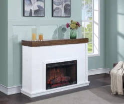 62" White Shiplap Grand Electric Fireplace -Best Furniture Store 810617760 B0 1