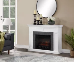 48" Faux Herringbone Mantel Electric Fireplace -Best Furniture Store 810617761 B0 2
