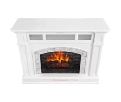 62" White Marble Grand Electric Fireplace Console -Best Furniture Store 810617766 A0 4