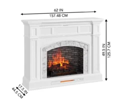 62" White Marble Grand Electric Fireplace Console -Best Furniture Store 810617766 A6