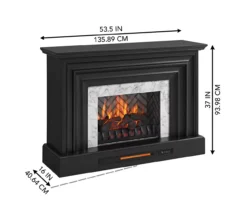 53.5" Black Petite Grand Electric Fireplace Console -Best Furniture Store 810617767 A6