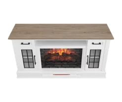 60" White 2-Door Electric Fireplace Console -Best Furniture Store 810618088 A0 4