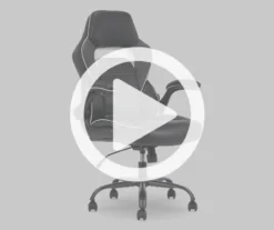 White & Black Faux Leather Gaming Chair -Best Furniture Store 810618952