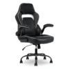 White & Black Faux Leather Gaming Chair
