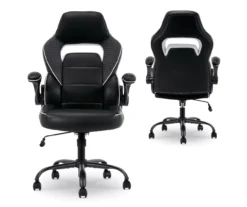 White & Black Faux Leather Gaming Chair -Best Furniture Store 810618952 A0 10
