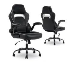 White & Black Faux Leather Gaming Chair -Best Furniture Store 810618952 A0 8