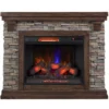 50" Madison Pine & Faux Stone Electric Fireplace