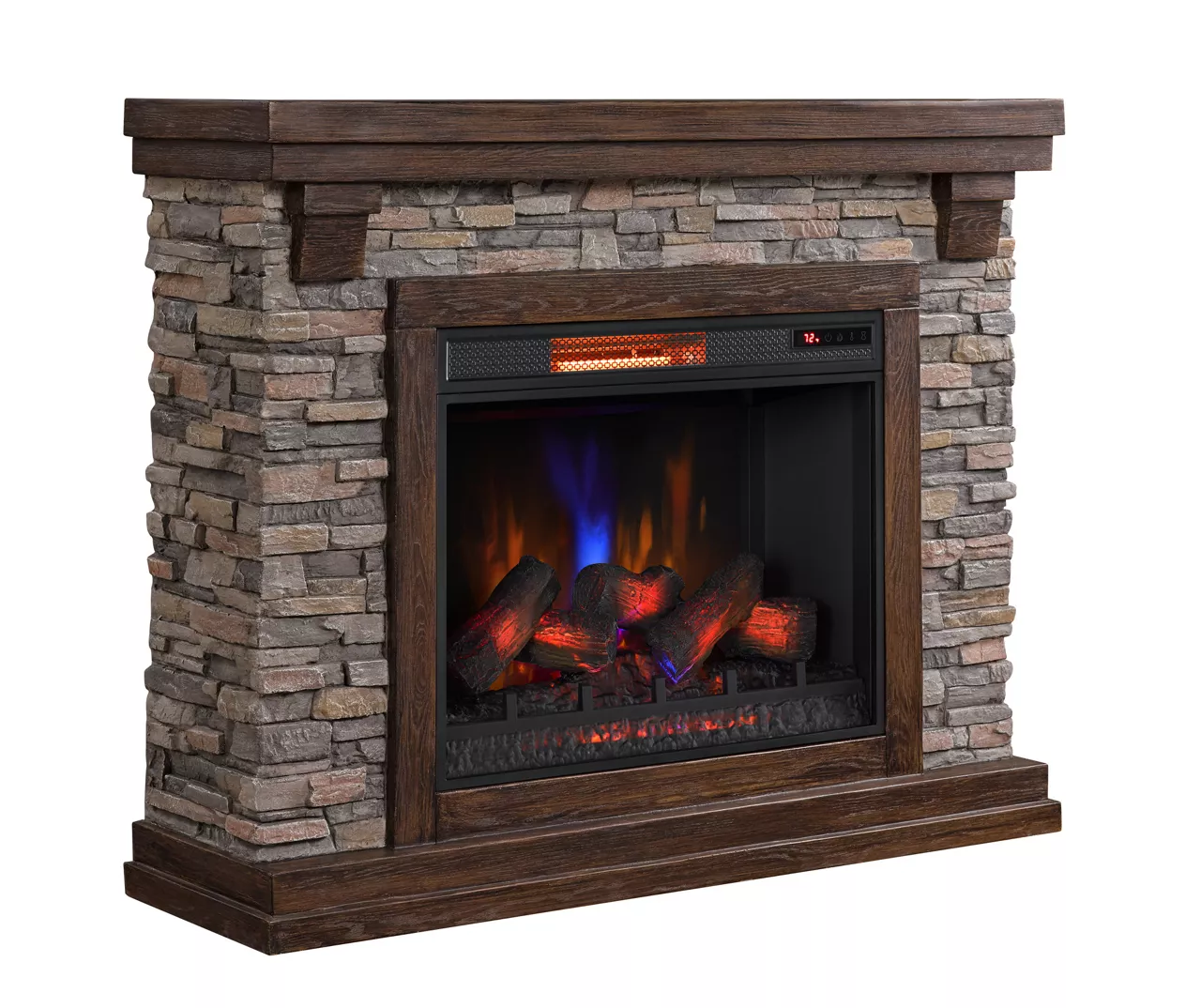 50" Madison Pine & Faux Stone Electric Fireplace 3 50" Madison Pine & Faux Stone Electric Fireplace - Image 3