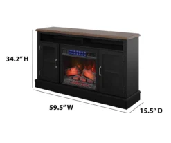 59.5" Black CoolGlow Electric Fireplace & Fan Console -Best Furniture Store 810620259 A6