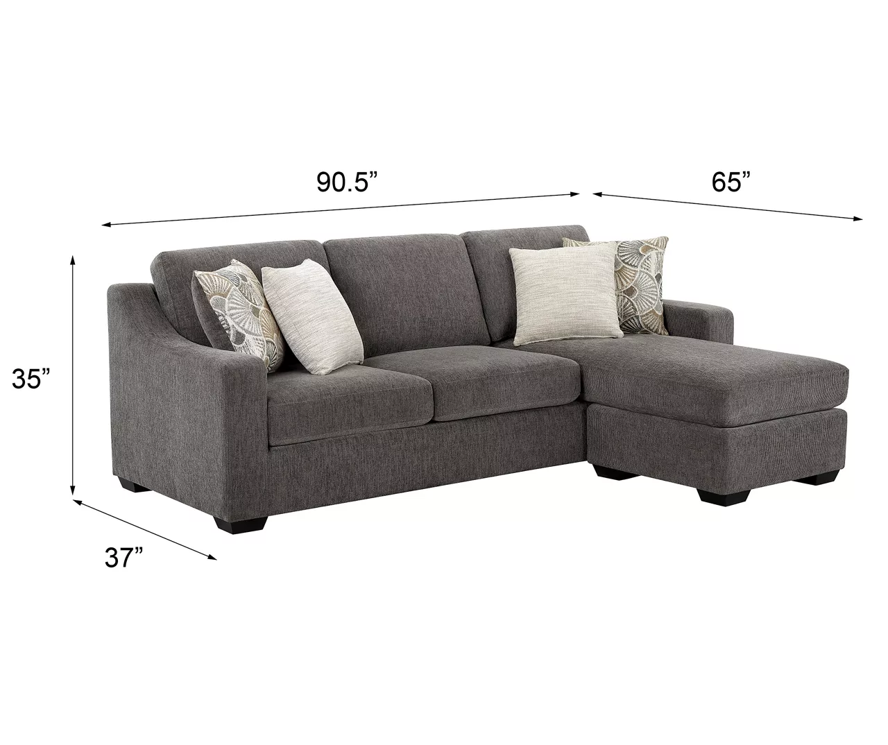 Gray Reversible Sofa Chaise 12 Gray Reversible Sofa Chaise - Image 12