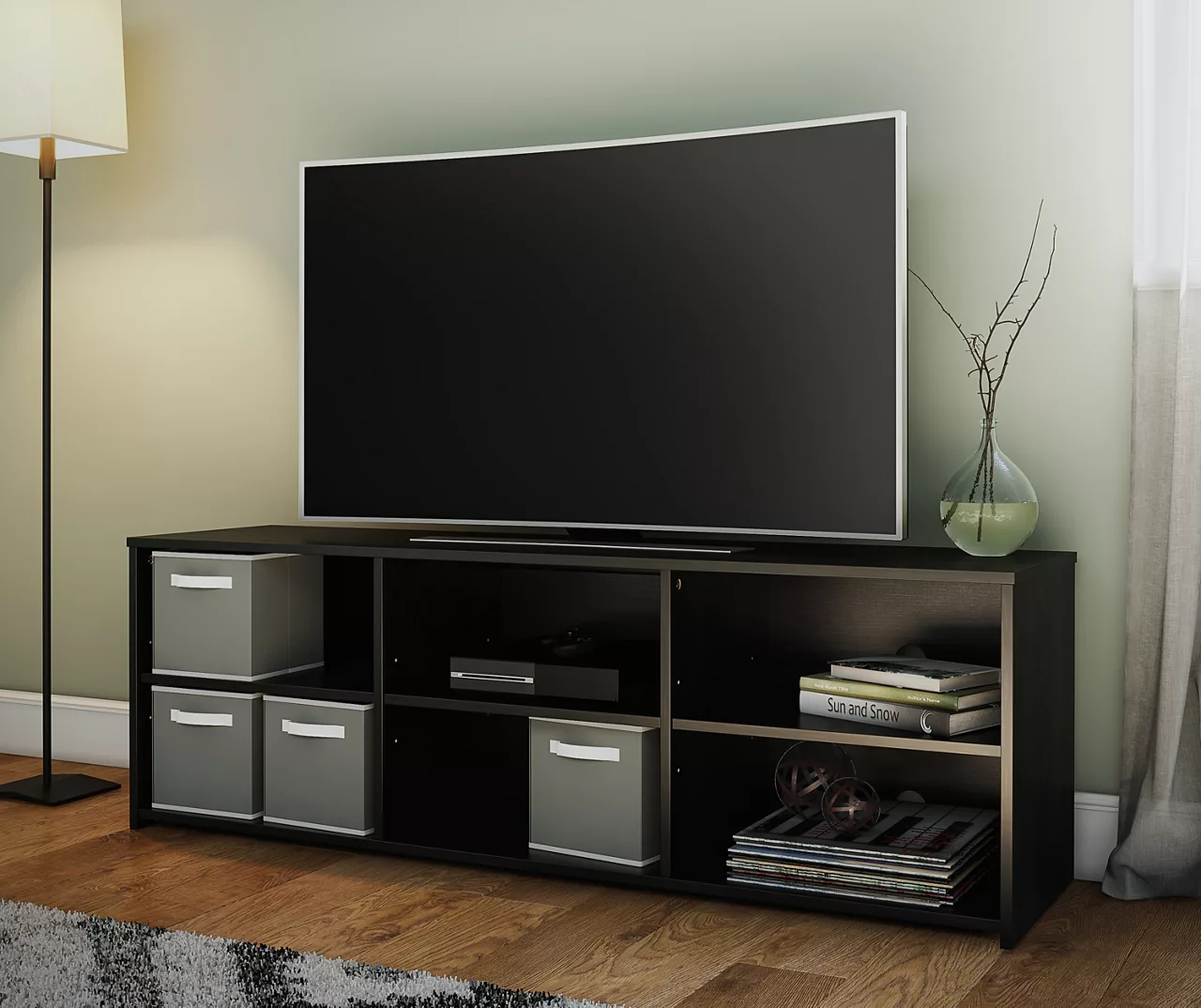 60" Capstan Black Oak TV Stand 2 60" Capstan Black Oak TV Stand - Image 2