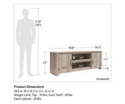 60" Aldridge Gray Oak TV Stand -Best Furniture Store 810621024 A0 6