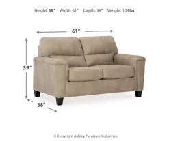 Tishen Pebble Sand Faux Leather Loveseat 13 Tishen Pebble Sand Faux Leather Loveseat -Best Furniture Store 810669862 A0 3