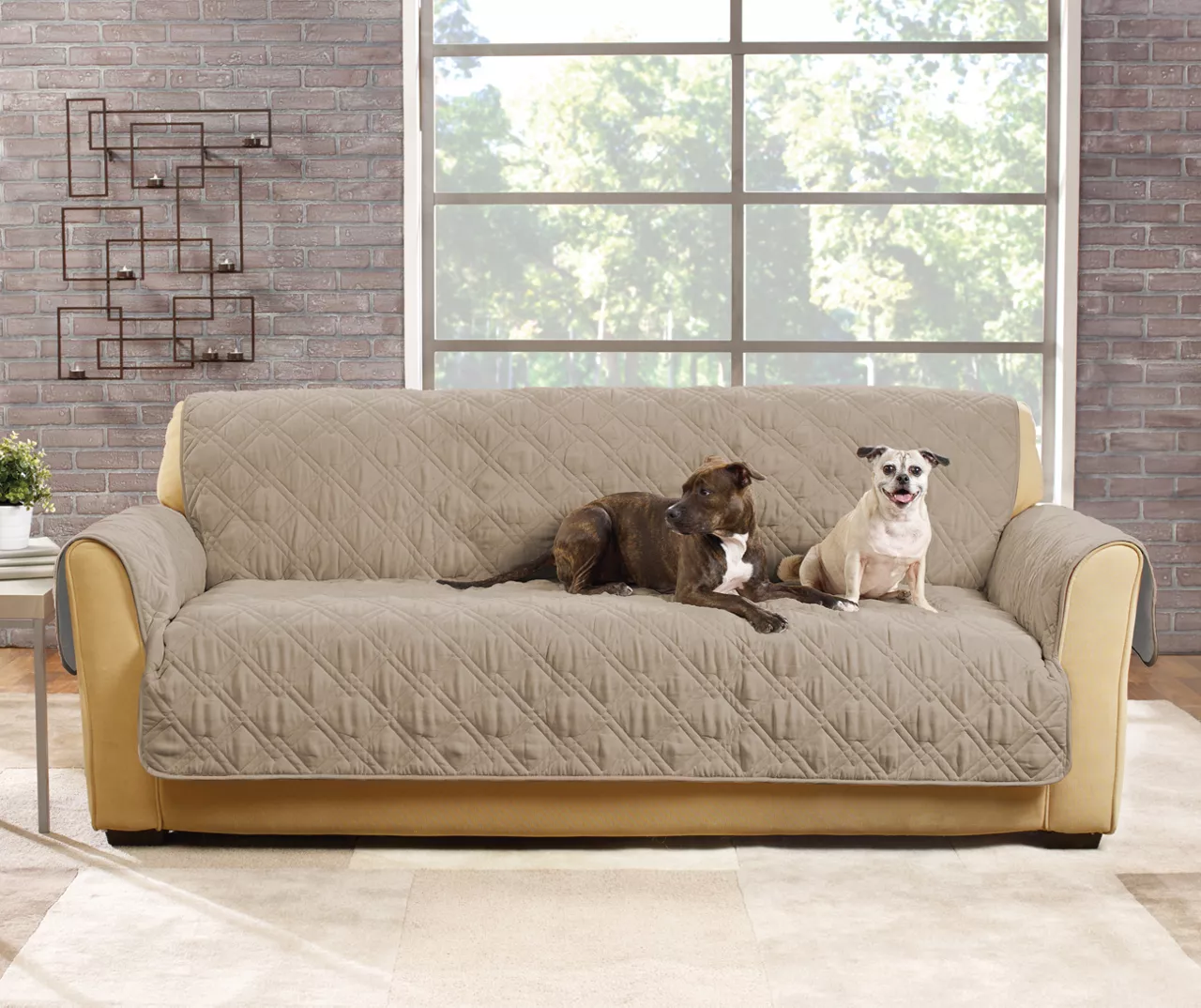 Taupe Sofa Furniture Cover 2 Taupe Sofa Furniture Cover - Image 2