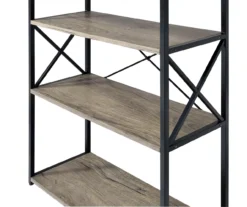 Corday Gray Wood 4-Shelf Open Bookcase -Best Furniture Store 810680821 A8