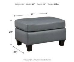 Signature Design By Ashley Genoa Leather Ottoman -Best Furniture Store 810697957 A8