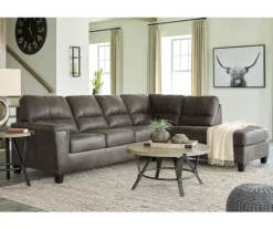 Signature Design By Ashley Navi Smoke Faux Leather Sleeper Sectional With Right-Facing Chaise 7 Signature Design By Ashley Navi Smoke Faux Leather Sleeper Sectional With Right-Facing Chaise -Best Furniture Store combo760013 3