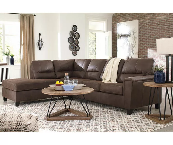 Signature Design By Ashley Navi Chestnut Faux Leather Sectional With Left-Facing Chaise 4 Signature Design By Ashley Navi Chestnut Faux Leather Sectional With Left-Facing Chaise - Image 4