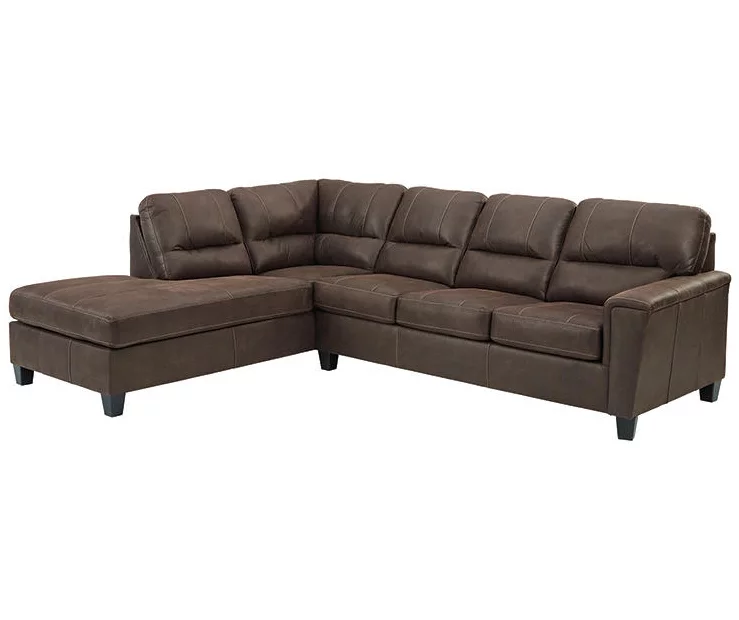 Signature Design By Ashley Navi Chestnut Faux Leather Sectional With Left-Facing Chaise 1 Signature Design By Ashley Navi Chestnut Faux Leather Sectional With Left-Facing Chaise