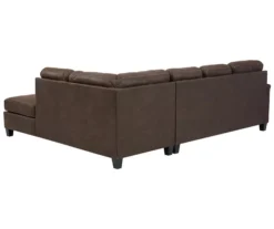 Signature Design By Ashley Navi Chestnut Faux Leather Sectional With Right-Facing Chaise -Best Furniture Store combo760015 2