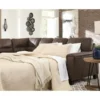 Signature Design By Ashley Navi Chestnut Faux Leather Sleeper Sectional With Left-Facing Chaise