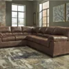 Signature Design By Ashley Bladen Coffee 3-Piece Faux Leather Sectional With Right-Facing Loveseat