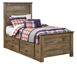 Signature Design By Ashley Trinell Twin Panel Bed With 2-Drawer Storage