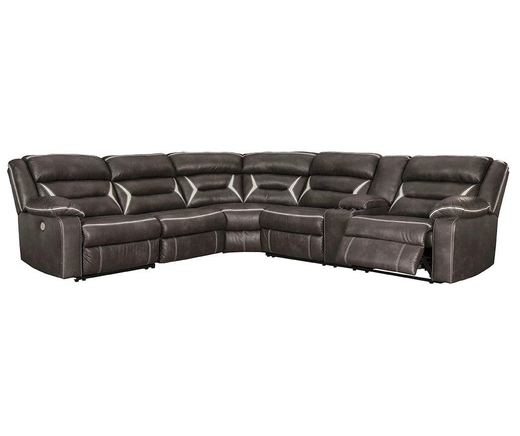 Signature Design By Ashley Kincord 4-Piece Faux Leather Power Reclining Sectional With Right-Arm-Facing Console Sofa 2 Signature Design By Ashley Kincord 4-Piece Faux Leather Power Reclining Sectional With Right-Arm-Facing Console Sofa - Image 2