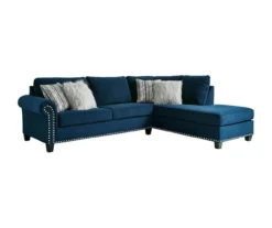 Signature Design By Ashley Trendle Blue Sectional With Right-Facing Chaise