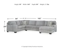 Broyhill Pembrey Pewter 3-Piece Sectional -Best Furniture Store combo980194 5